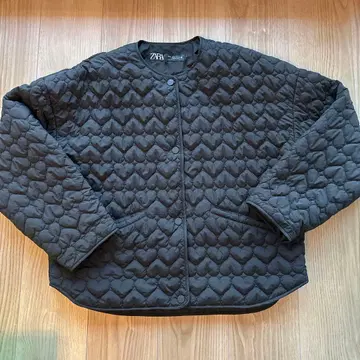 ZARA 하트 퀼팅 자켓 블랙 S