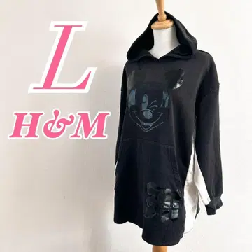 H&M 에이치앤엠 미키 프린트 맨투맨 원피스 L 면 폴리