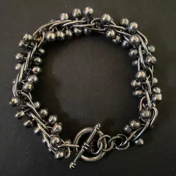 빈티지 멕시코 실버 펄 DNA 링크 팔찌