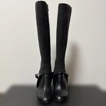 블랙 리브 롱 부츠