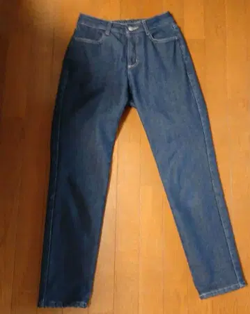 새상품급 펠리시모 안감 전체 보아 블루 스트레이트 데님 팬츠