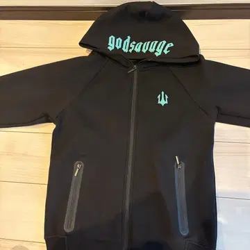 god$avage 후드 부착 블랙 후드티