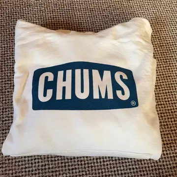 CHUMS 화이트 플리스 후드티