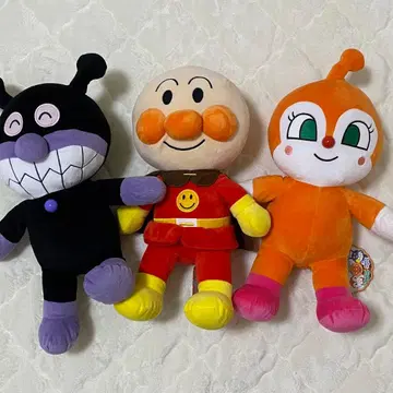 포근 스마일 봉제 인형 M 호빵맨 세균맨 짤랑이