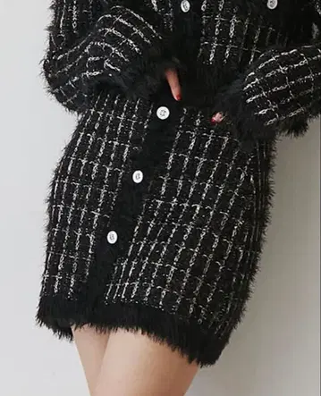 jouetie 트위드 라이크 니트 치마바지 (셋업 가능)