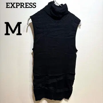 EXPRESS [ M ] 터틀넥 슬리브리스 스웨터 블랙