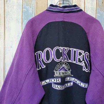 MLB 로키스 90s 울 바시티 자켓 팀 로고 자수 XL