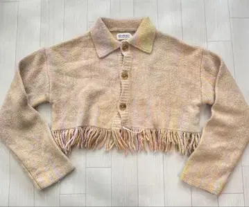 BEAMS BOY 프린지 크롭 가디건