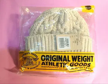 리얼 맥코이 아란 니트 화이트 캡 Size F 미사용