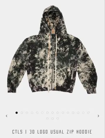 타이다이 염색 지퍼 후드티, 숏팬츠