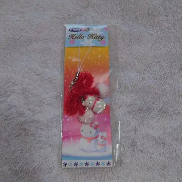 겨울 한정판 헬로키티 눈사람 리본 스트랩