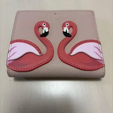 플라밍고 디자인 접이식 지갑 핑크