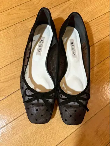 DIANA 다이애나 레이스 플랫슈즈 리본 도트 24