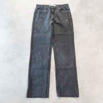 Lee W33 블랙 데님 하의 팬츠 구제 의류 블랙 14863