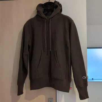 Champion 브라운 후드 부착 후드티