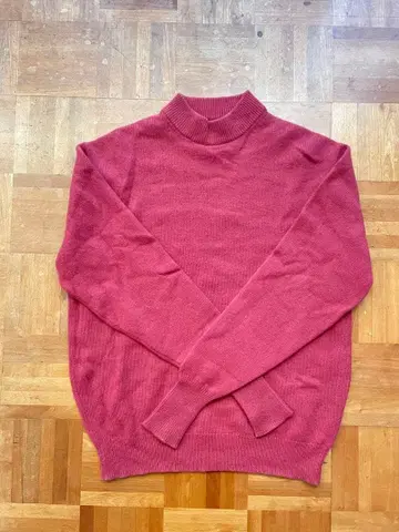 혼마골프 캐시미어 100% 빨간색 터틀넥 스웨터