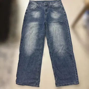 라이트 블루 와이드 레그 데님