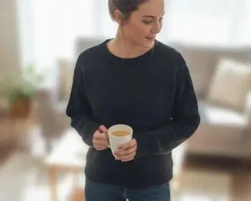 니트 절개 멜톤 풀오버