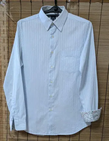 새상품급 폴스미스 스트라이프 긴팔 셔츠 꽃무늬 소매 남성용