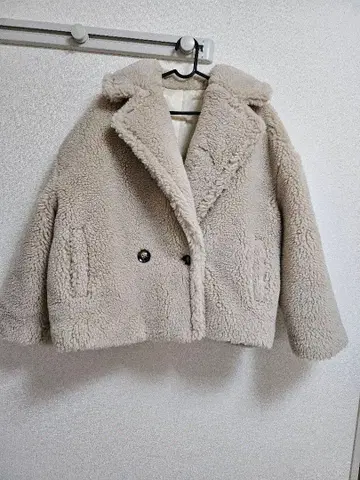 ELFR 베이지 더블 브레스트 플리스 자켓