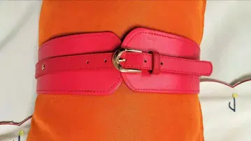 레드 골드 버클의 이중 벨트