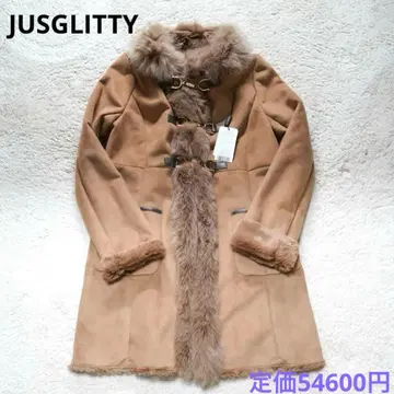 JUSGLITTY 더플 무스탕 코트 폭스