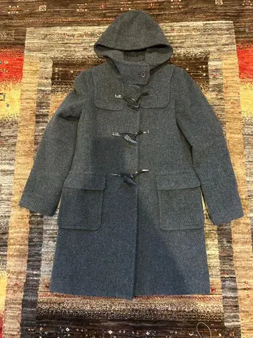 그레이 더플 코트 후드 부착