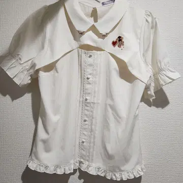 비스킷 자수 레이어드 블라우스(아이보리)