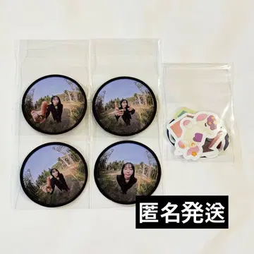 마마무 문별 스크래치 복권 핑퐁 원형 도어벨 카드 & 스티커 세트