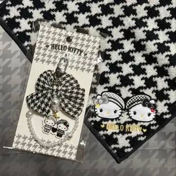 헬로키티 미미 하운드투스 체크 참 손수건 세트