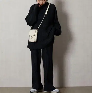 FREAK'S STORE 프릭스스토어 리브 니트 셋업 블랙 M