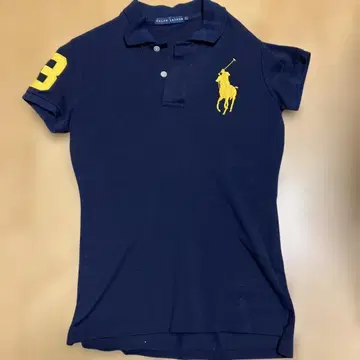 네이비 피케 셔츠 왼쪽 소매 숫자 3 자수