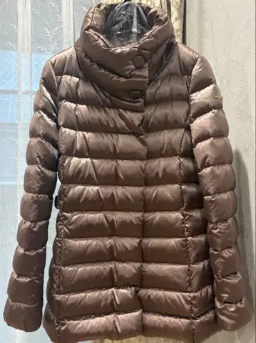 GEOX 브라운 다운 자켓 후드 부착