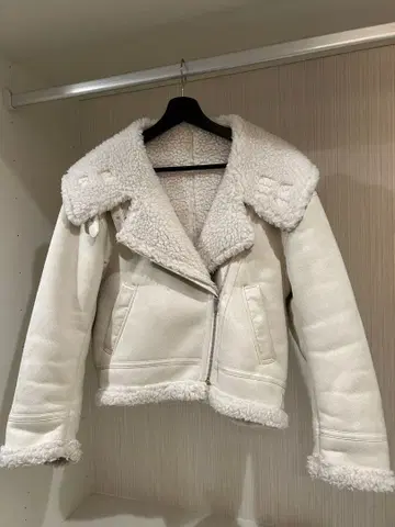 MERCURYDUO 페이크 무스탕 빅 칼라 봄버 자켓