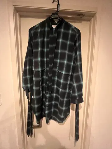 SUGARHILL 체크 무늬 롱 셔츠