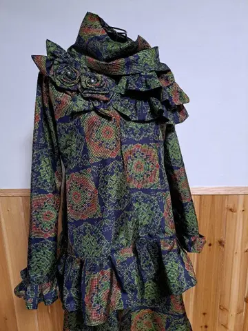 아짱 오시마 명주 리메이크 원피스&페플럼 자켓&프릴 스톨