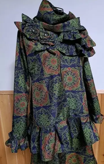 아짱님 오시마 명주 리메이크 원피스 & 페플럼 자켓 & 스톨