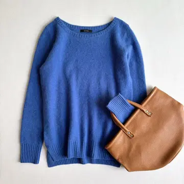 저널 스탠다드 울 크루넥 니트 블루