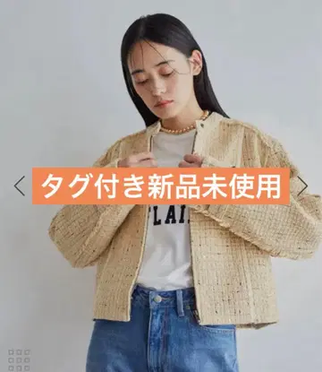 [택 포함] vis 라이더 디테일 트위드 자켓