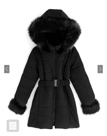 GRL kd13 벨트 포함 퍼 다운 코트 M 사이즈