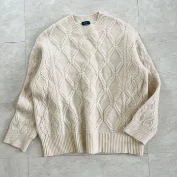 SHIPS 쉽스 5G 울 캐시미어 디자인 케이블 풀오버 워셔블