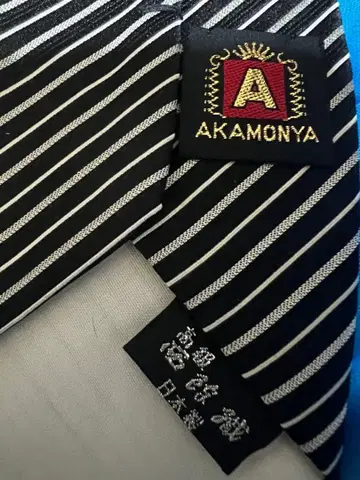 AKAMONYA 포멀 타이 실크 100% 스트라이프