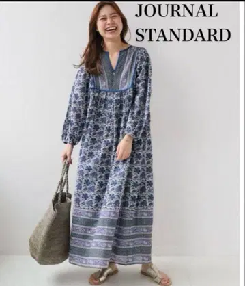 저널 스탠다드 리룸 바틱 플라워 패널 개더 원피스