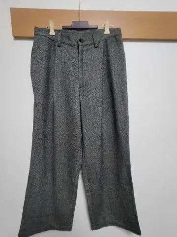 헤링본 무늬 와이드 팬츠 그레이 계열