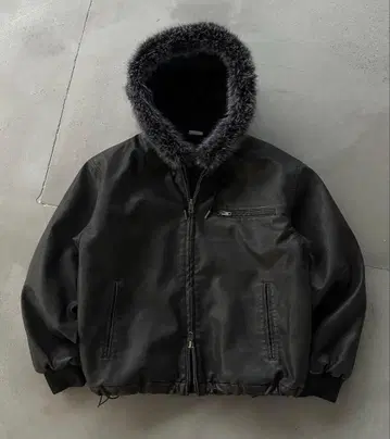 WISH FOR EVER 드로 코드 더블 지퍼 2 WAY 후드 블루종