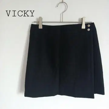 비키 울 스커트 숏 기장 랩 미니 스커트 일본제 블랙