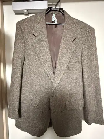 브라운 트위드 테일러드 자켓