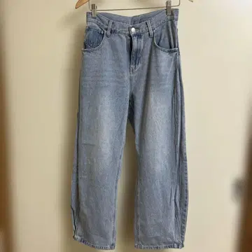 [ YENN 이엔 ] 와이드 레그 데님 사이드 슬릿 라이트 블루 36