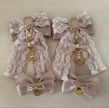 LIZ LISA 베어 리본 비쥬 4개 세트 클립