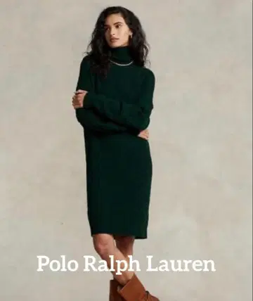 폴로 랄프로렌 그린 케이블 짜임 터틀넥 니트 원피스 xs